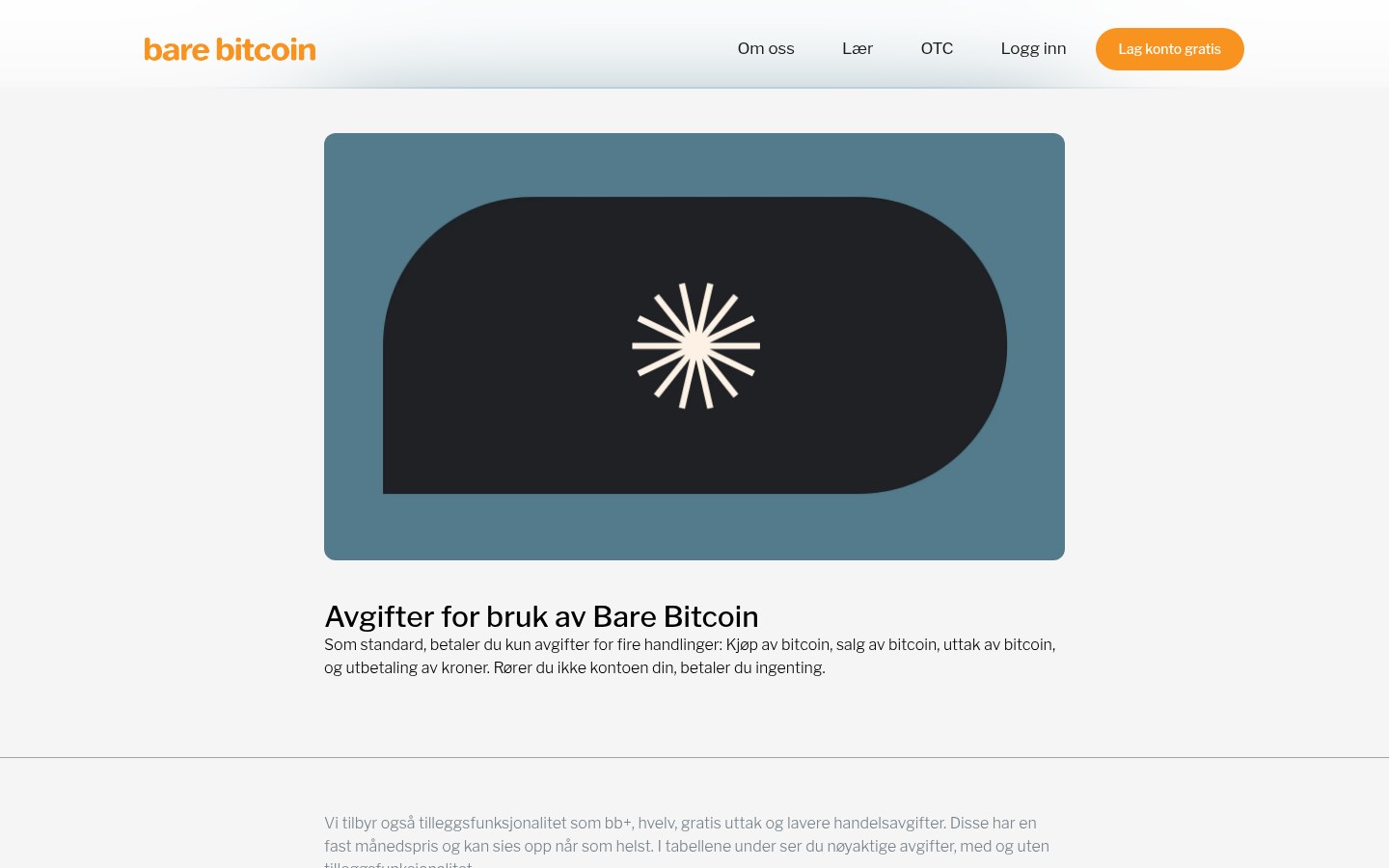 Bare Bitcoin erfaringer – avgifter for bruk av Bare Bitcoin