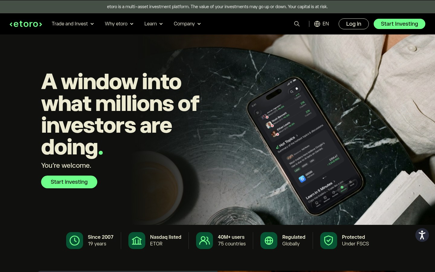 kjøpe kryptovaluta hos eToro – handelsplattform med krypto og aksjer